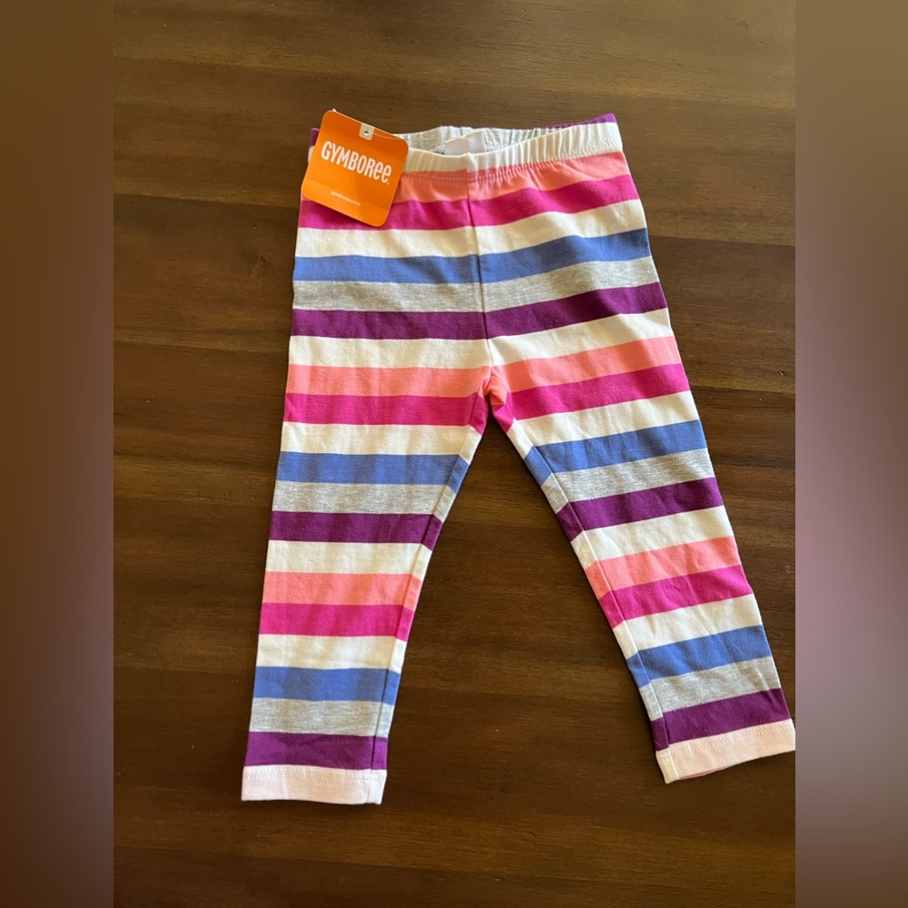 NWT 18-24 GYMBOREE LEGGINGS striped pink purple white